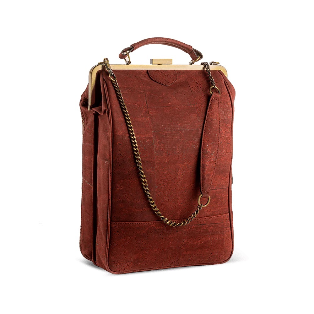 Laflore Paris Bobobark Laptop Backpack Cognac Organic Cork Crossbody NWT